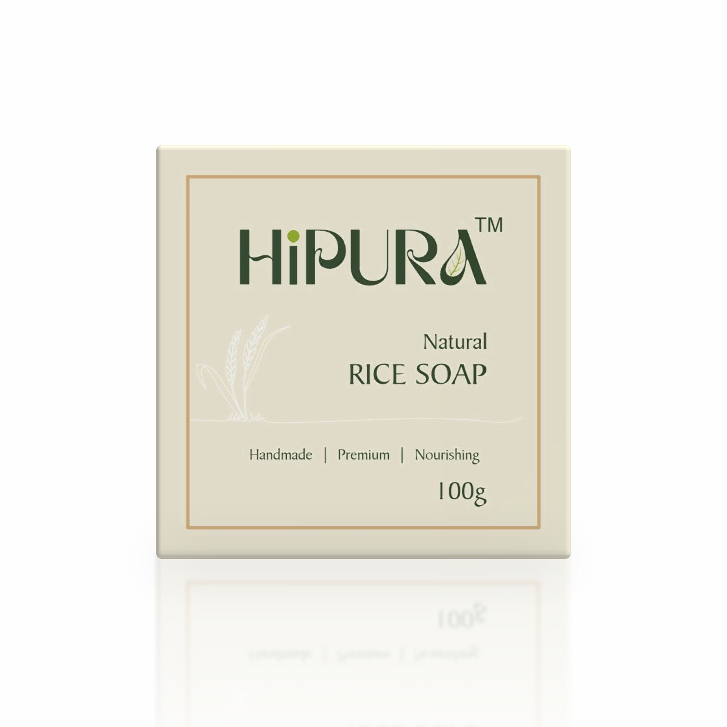 HiPura Rice Soap – Pack of 5 | Brightening & Hydrating Handmade Soap with Rice Water | Nourishing Ayurvedic Face & Body Bar | 100g Each