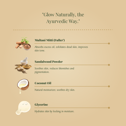 HiPura Multani Mitti Soap – Pack of 5 | Oil Control & Pore Tightening Soap with Sandalwood | Handmade Ayurvedic Soap | 100g Each