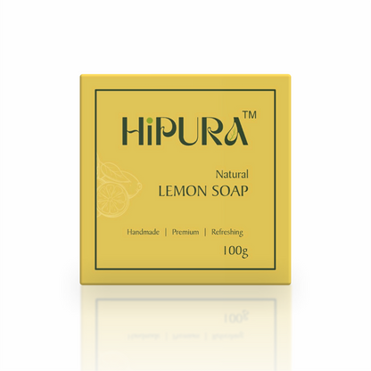 HiPura Lemon Soap – Pack of 5 | Brightening Soap with Lemon & Jaggery | Handmade Natural Tan Removal Soap | Face & Body | 100g Each