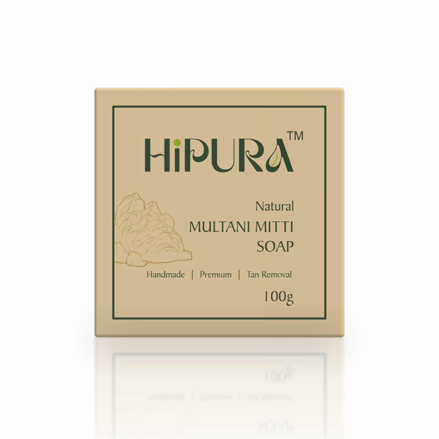 HiPura Multani Mitti Soap – Pack of 5 | Oil Control & Pore Tightening Soap with Sandalwood | Handmade Ayurvedic Soap | 100g Each