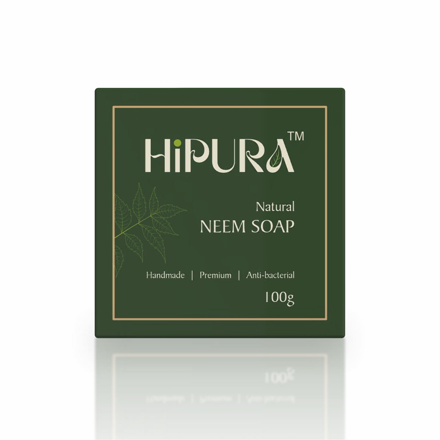 HiPura Neem Soap – Pack of 3 | Herbal Anti-Bacterial Soap for Acne & Sensitive Skin | Handmade Ayurvedic Face & Body Bar | 100g Each