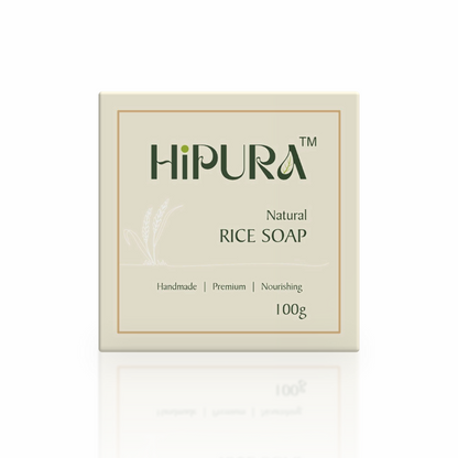 HiPura Rice Soap – Pack of 5 | Brightening & Hydrating Handmade Soap with Rice Water | Nourishing Ayurvedic Face & Body Bar | 100g Each